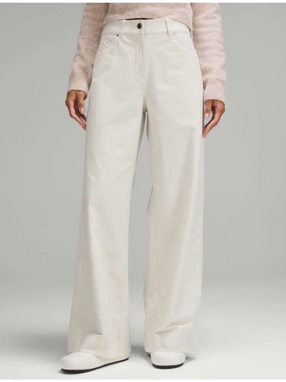 Lululemon City Sleek 5-Pocket High-Rise Wide-Leg Pants Bone Size 28